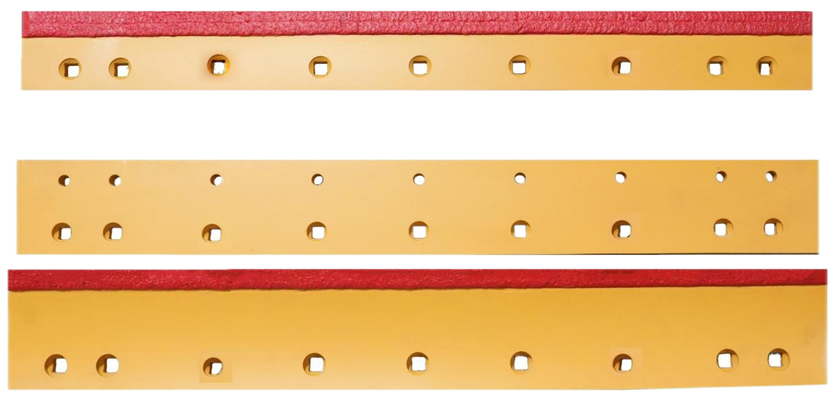 Blade with hardfacing and brazing